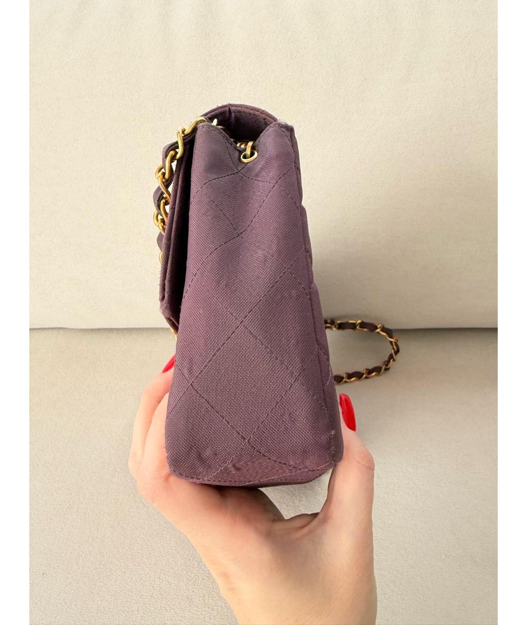 CHANEL Фиолетовая тканевая сумка через плечо, фото 7