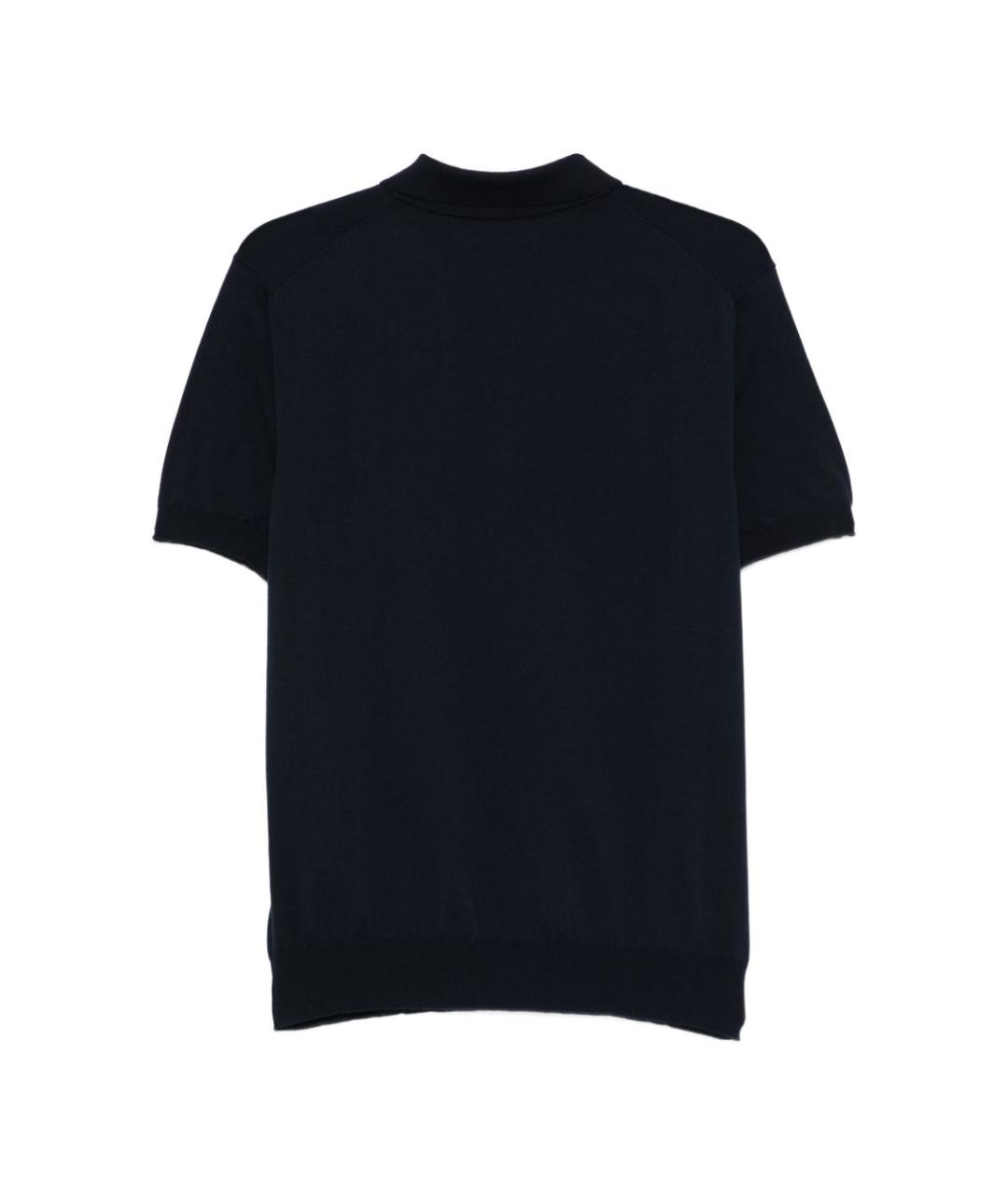 BARACUTA Темно-синее поло с коротким рукавом, фото 2