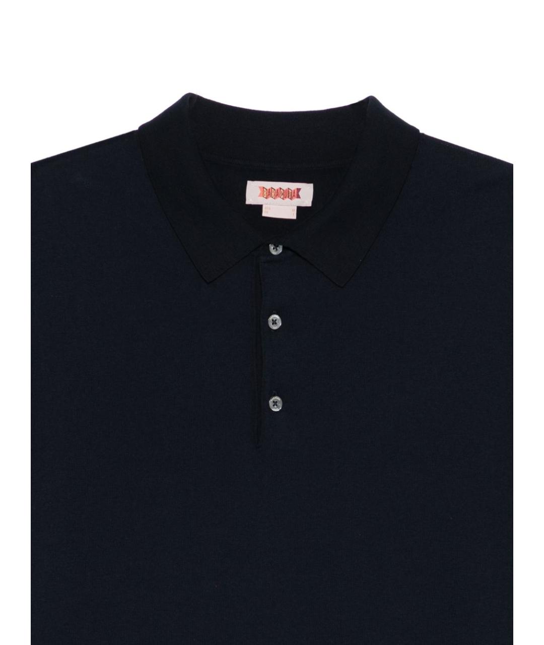 BARACUTA Темно-синее поло с коротким рукавом, фото 3