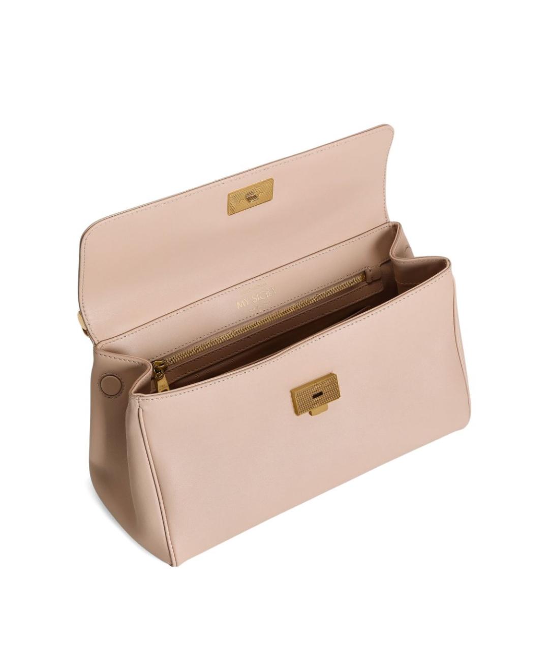 DOLCE&GABBANA Розовая кожаная сумка тоут, фото 2