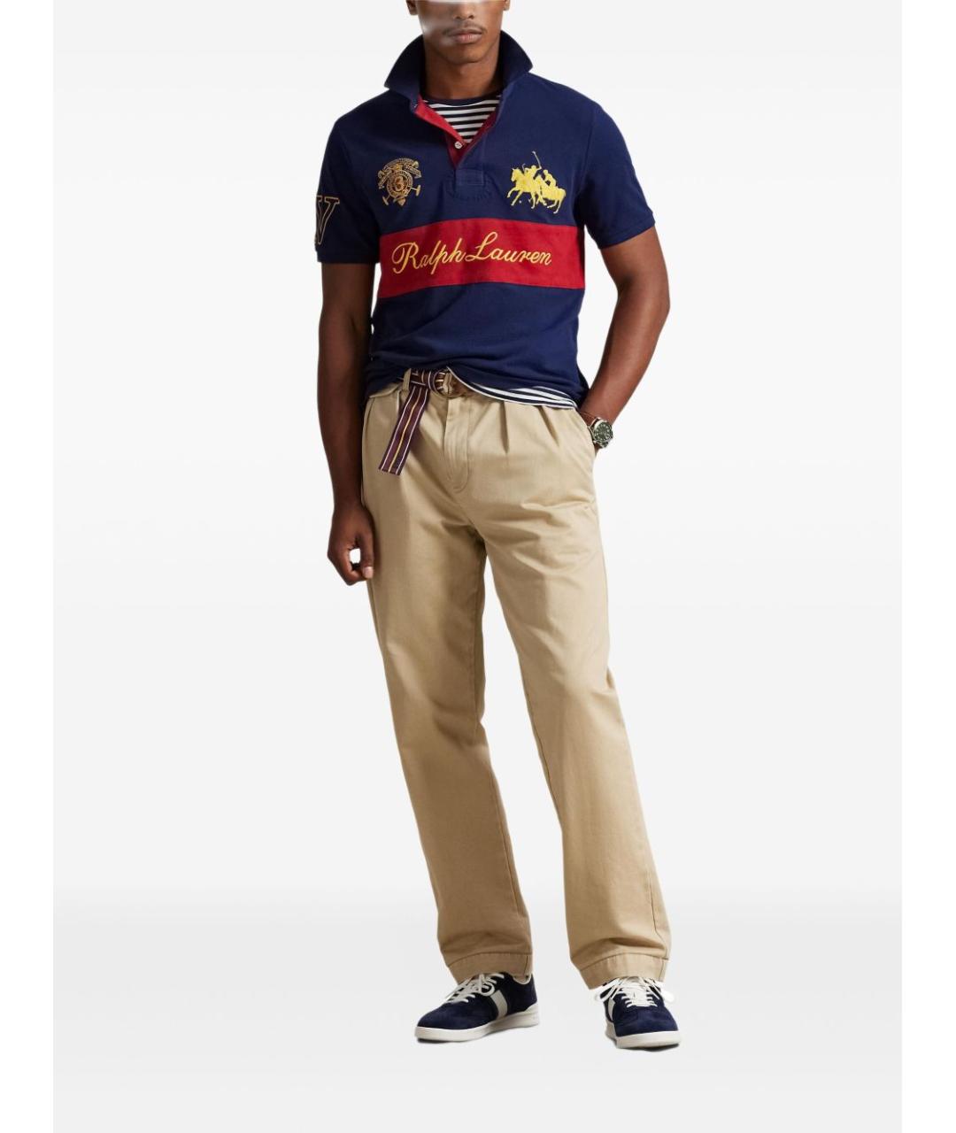 POLO RALPH LAUREN Синее хлопковое поло с коротким рукавом, фото 4