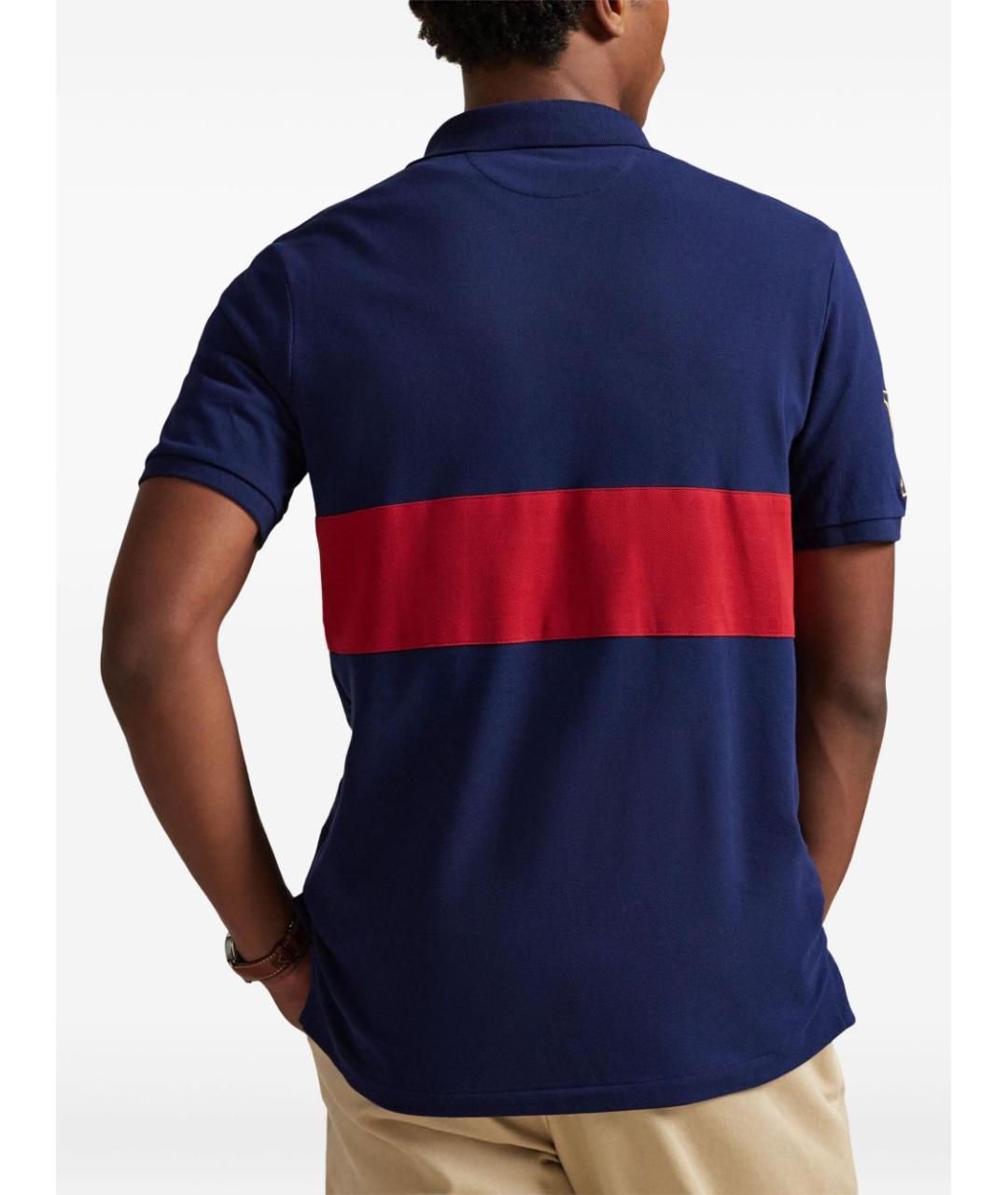 POLO RALPH LAUREN Синее хлопковое поло с коротким рукавом, фото 2