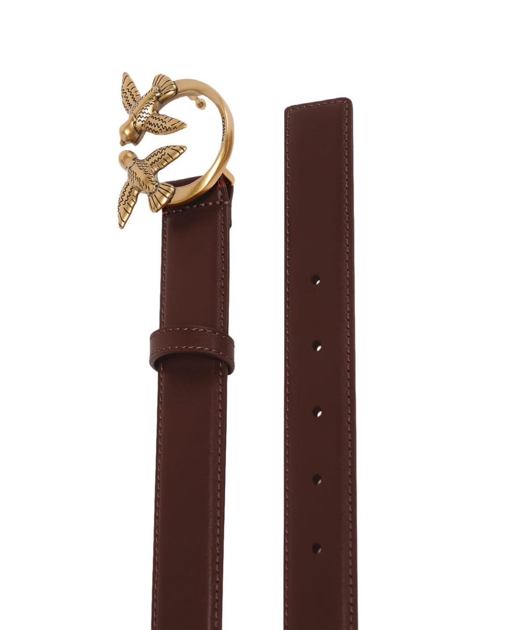 PINKO Коричневый кожаный ремень, фото 2