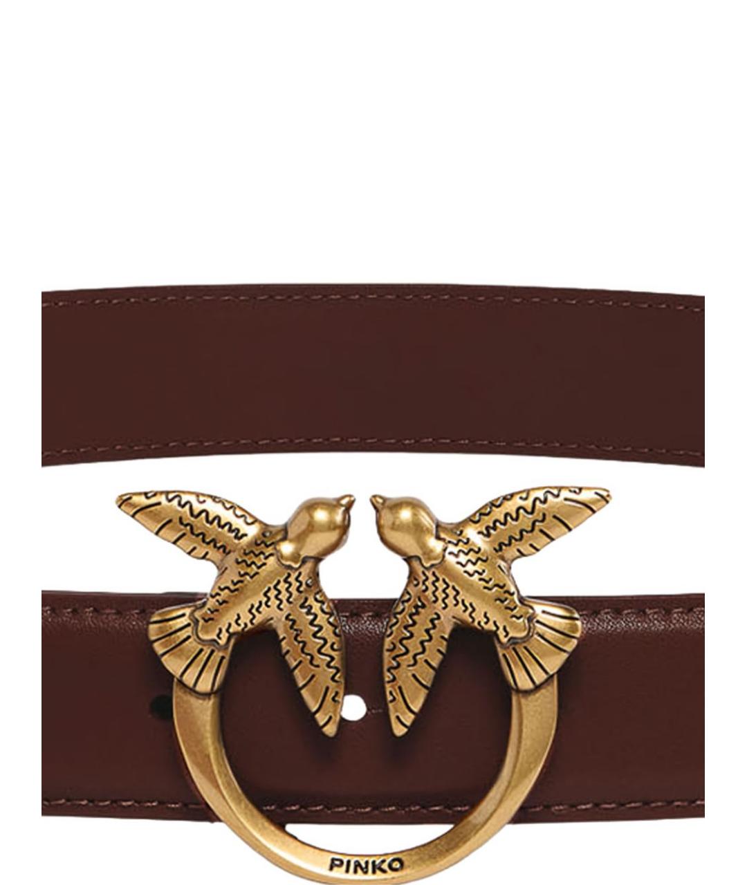 PINKO Коричневый кожаный ремень, фото 3