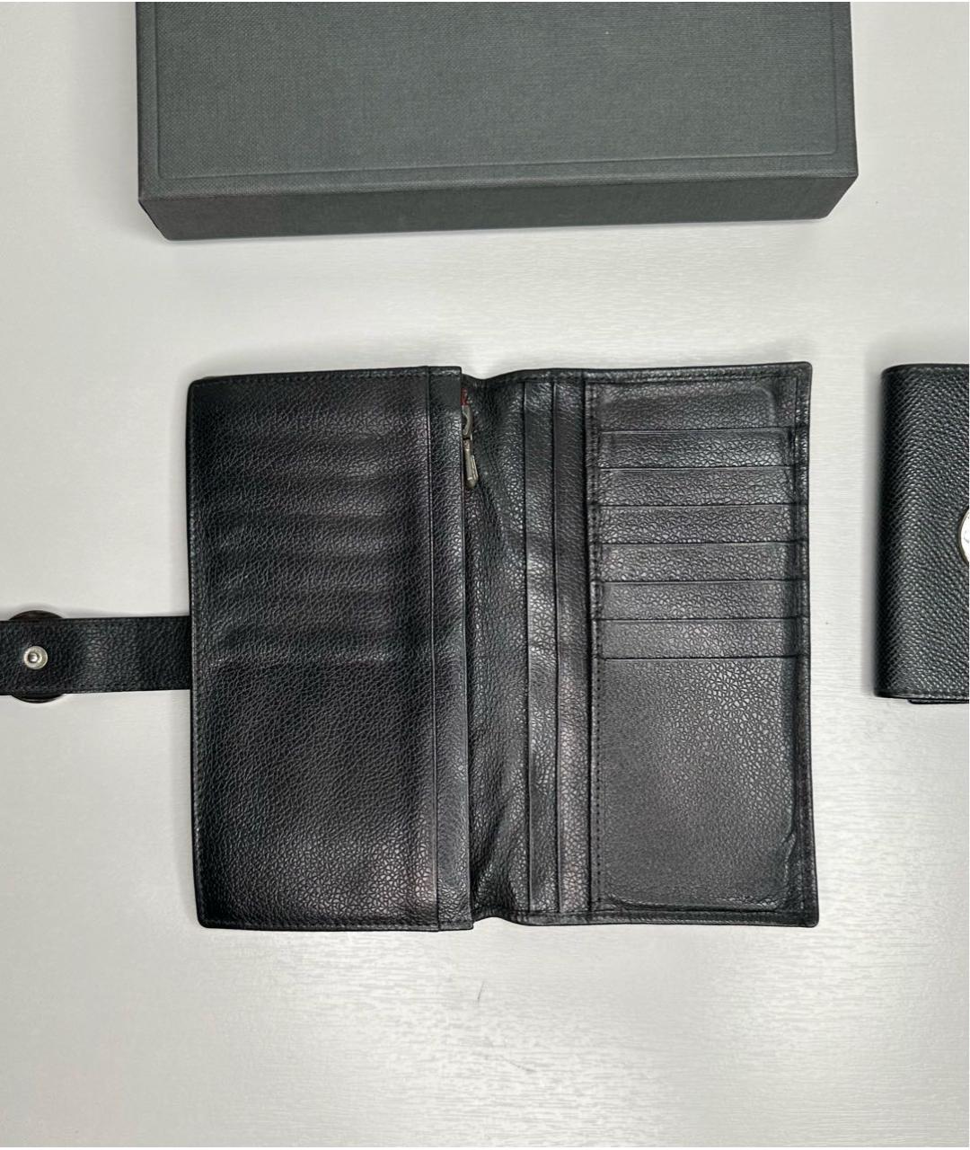 BVLGARI Черный кожаный кошелек, фото 3