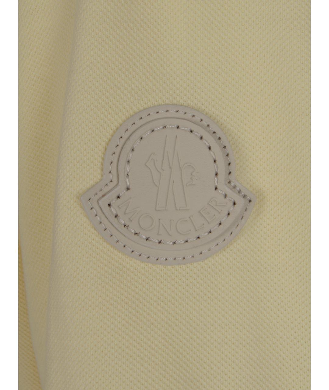 MONCLER Желтое поло с коротким рукавом, фото 3