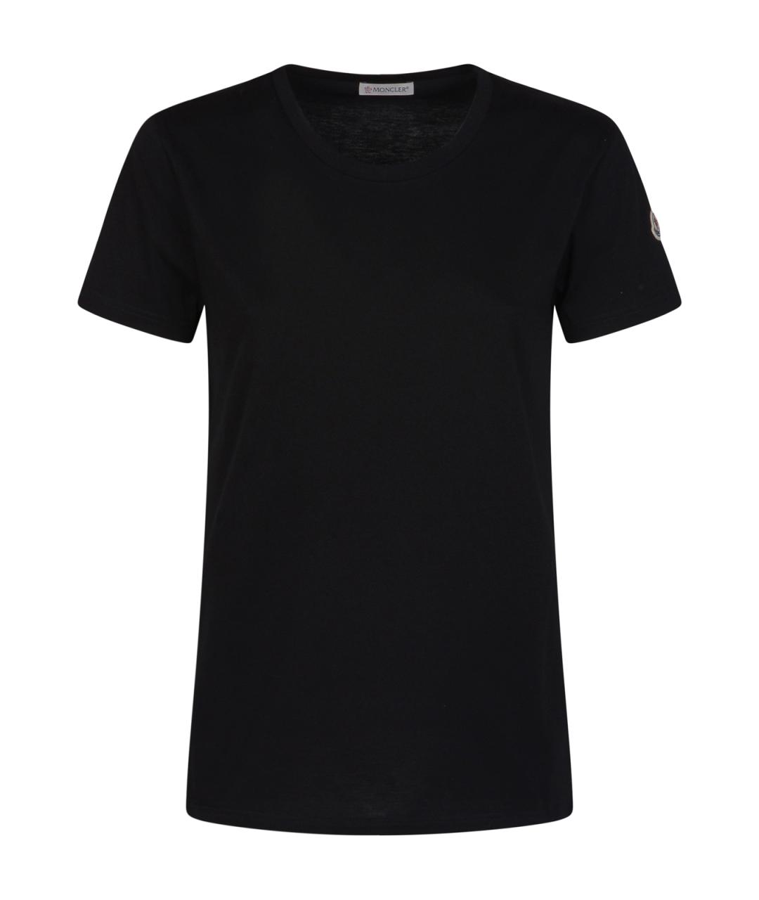 MONCLER Черная хлопковая футболка, фото 1