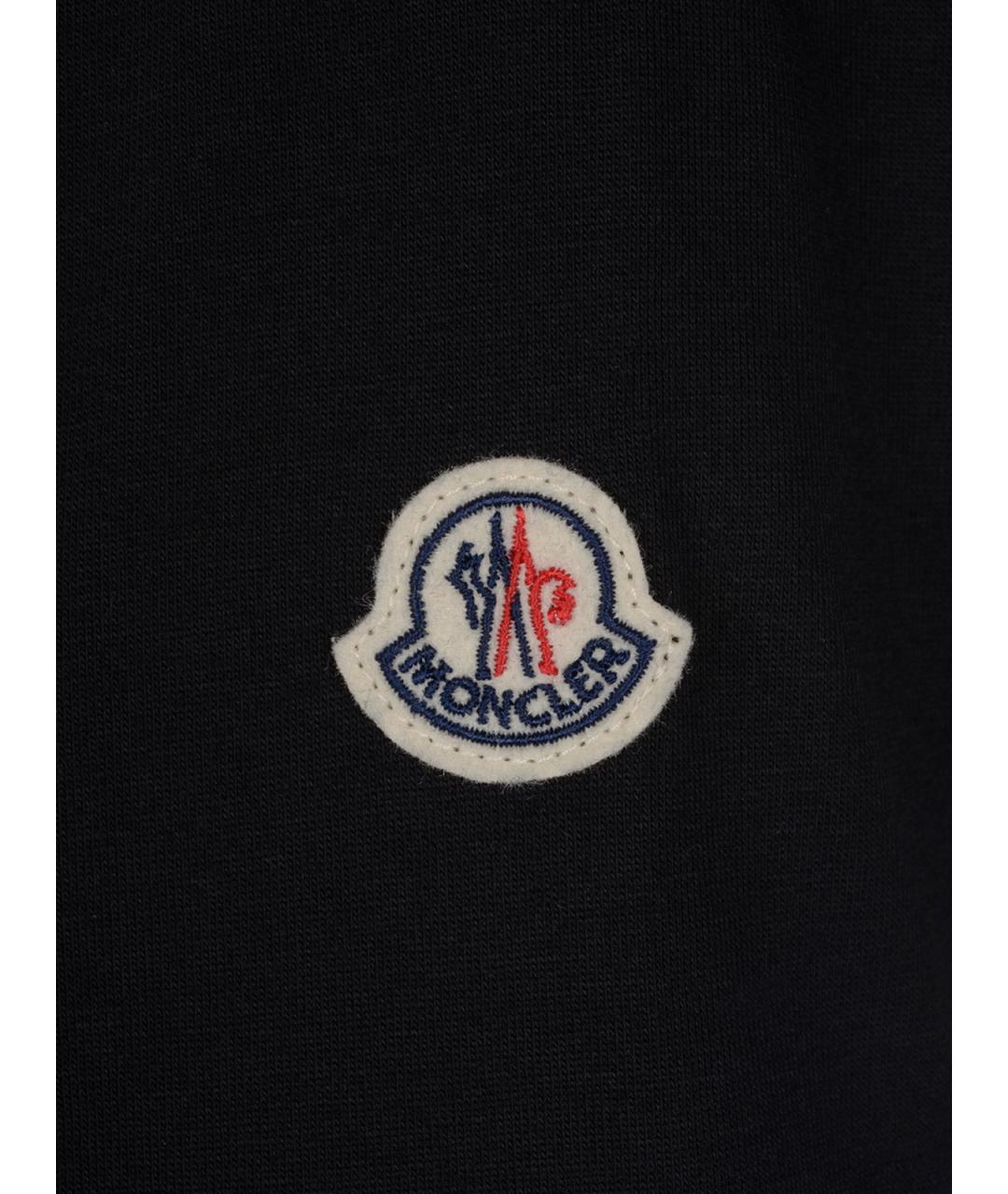 MONCLER Черная хлопковая футболка, фото 3
