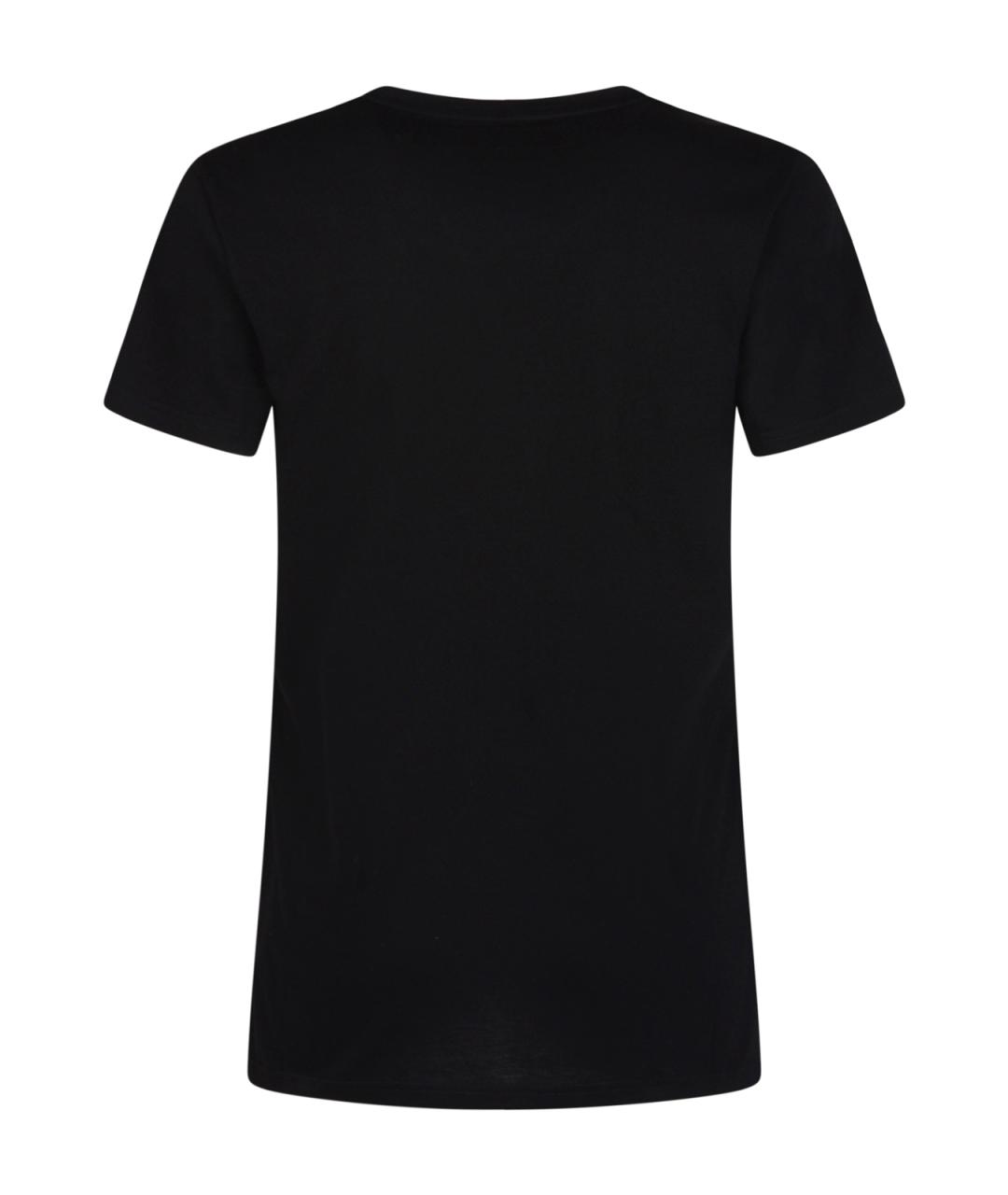 MONCLER Черная хлопковая футболка, фото 2