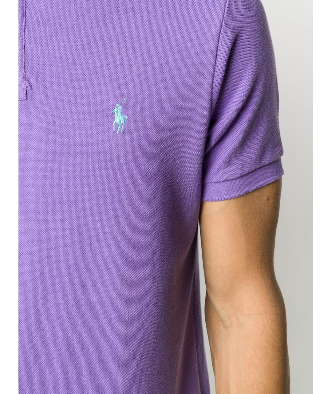 POLO RALPH LAUREN Фиолетовое хлопковое поло с коротким рукавом, фото 5