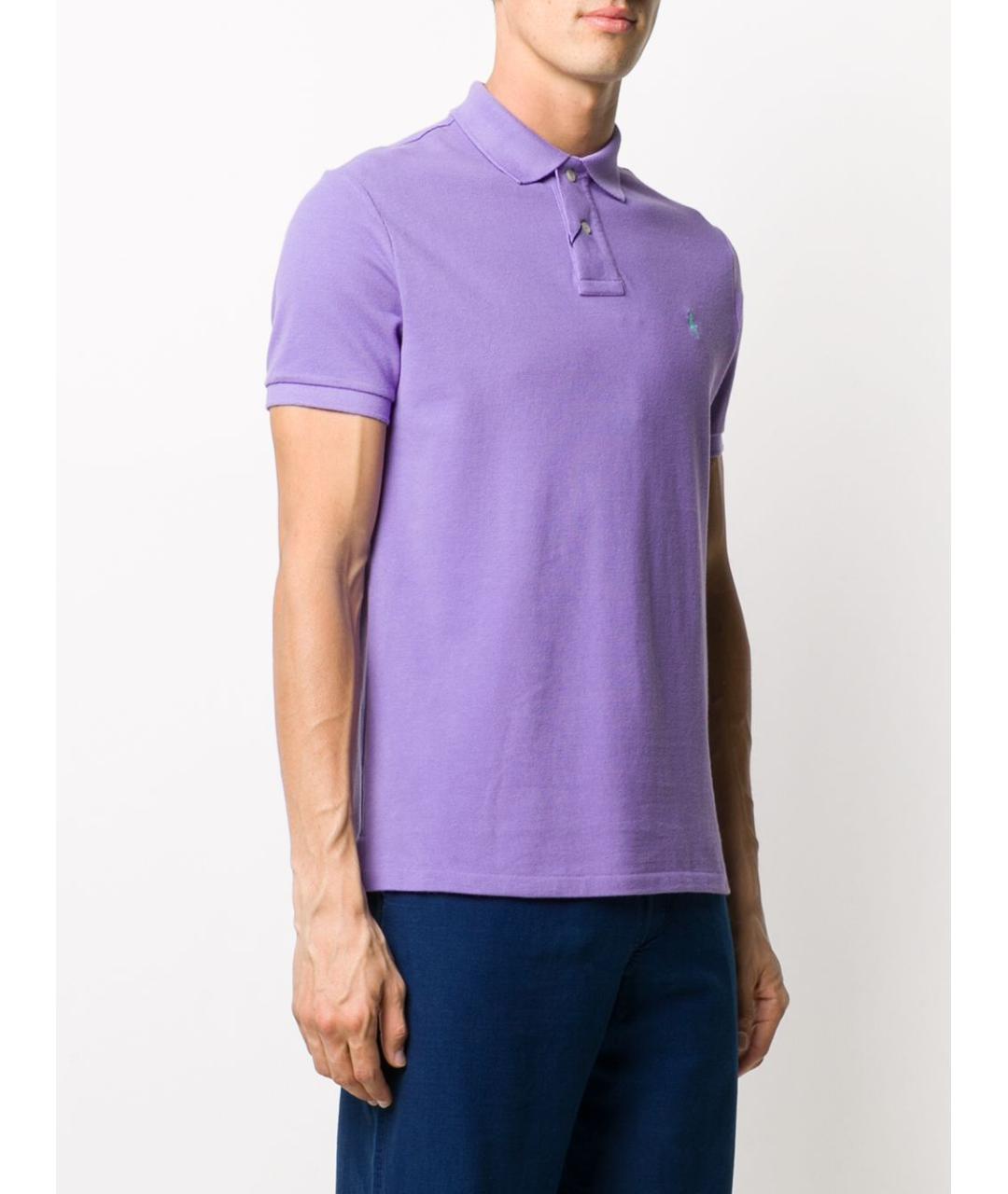 POLO RALPH LAUREN Фиолетовое хлопковое поло с коротким рукавом, фото 3