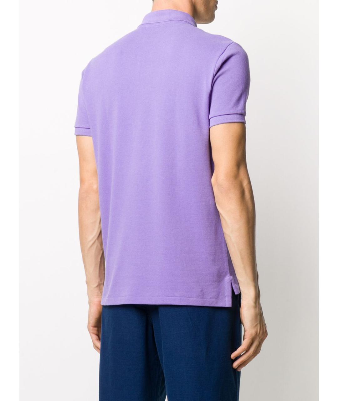 POLO RALPH LAUREN Фиолетовое хлопковое поло с коротким рукавом, фото 4