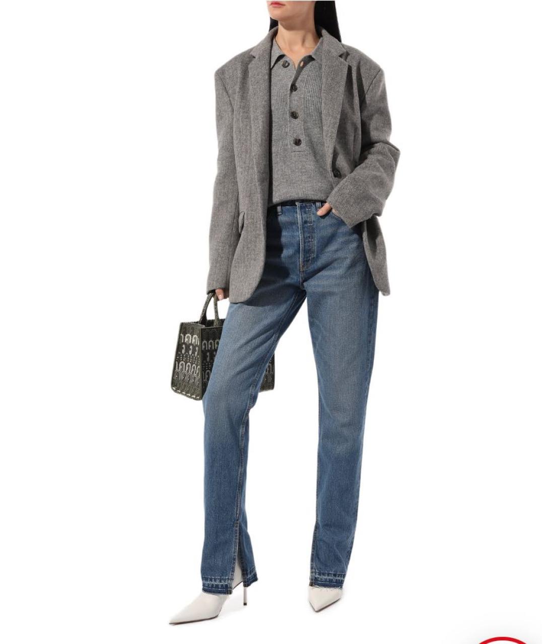 RE/DONE Синие хлопковые джинсы слим, фото 7