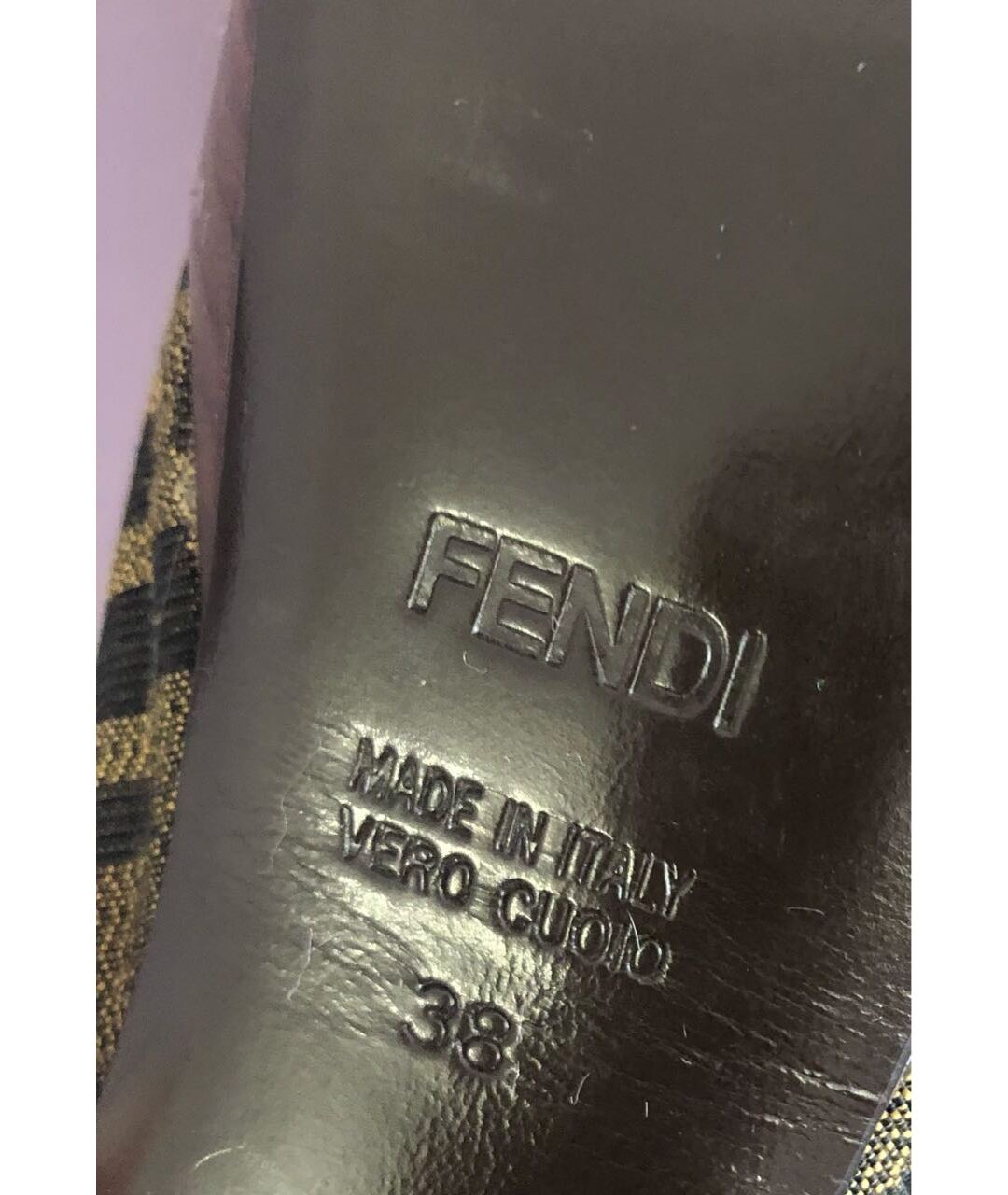 FENDI Хаки кожаные босоножки, фото 6