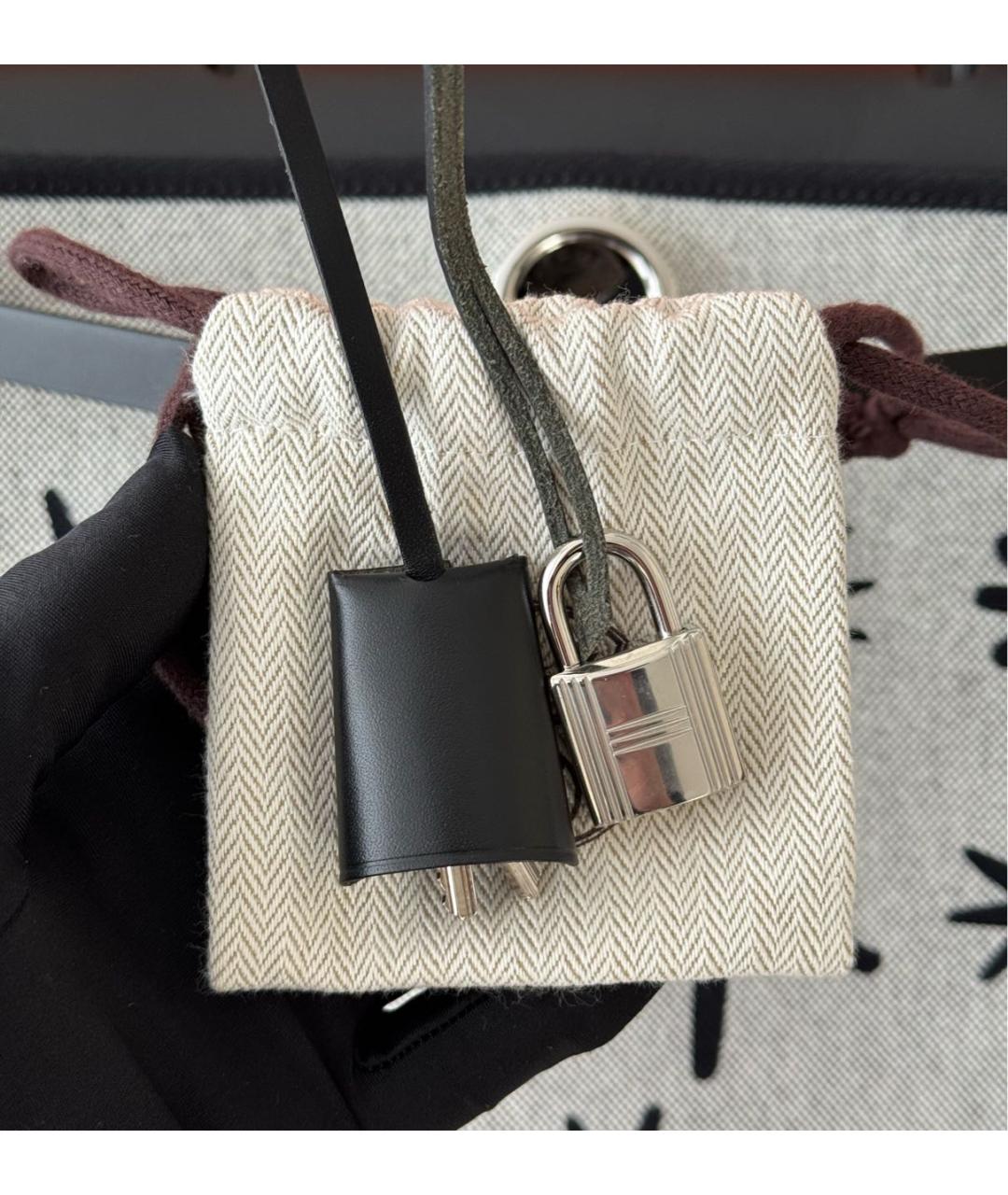 HERMES Серая кожаная сумка через плечо, фото 8