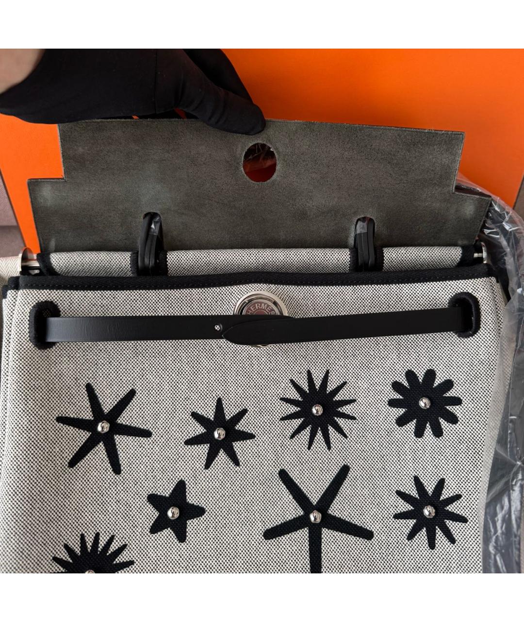 HERMES Серая кожаная сумка через плечо, фото 4