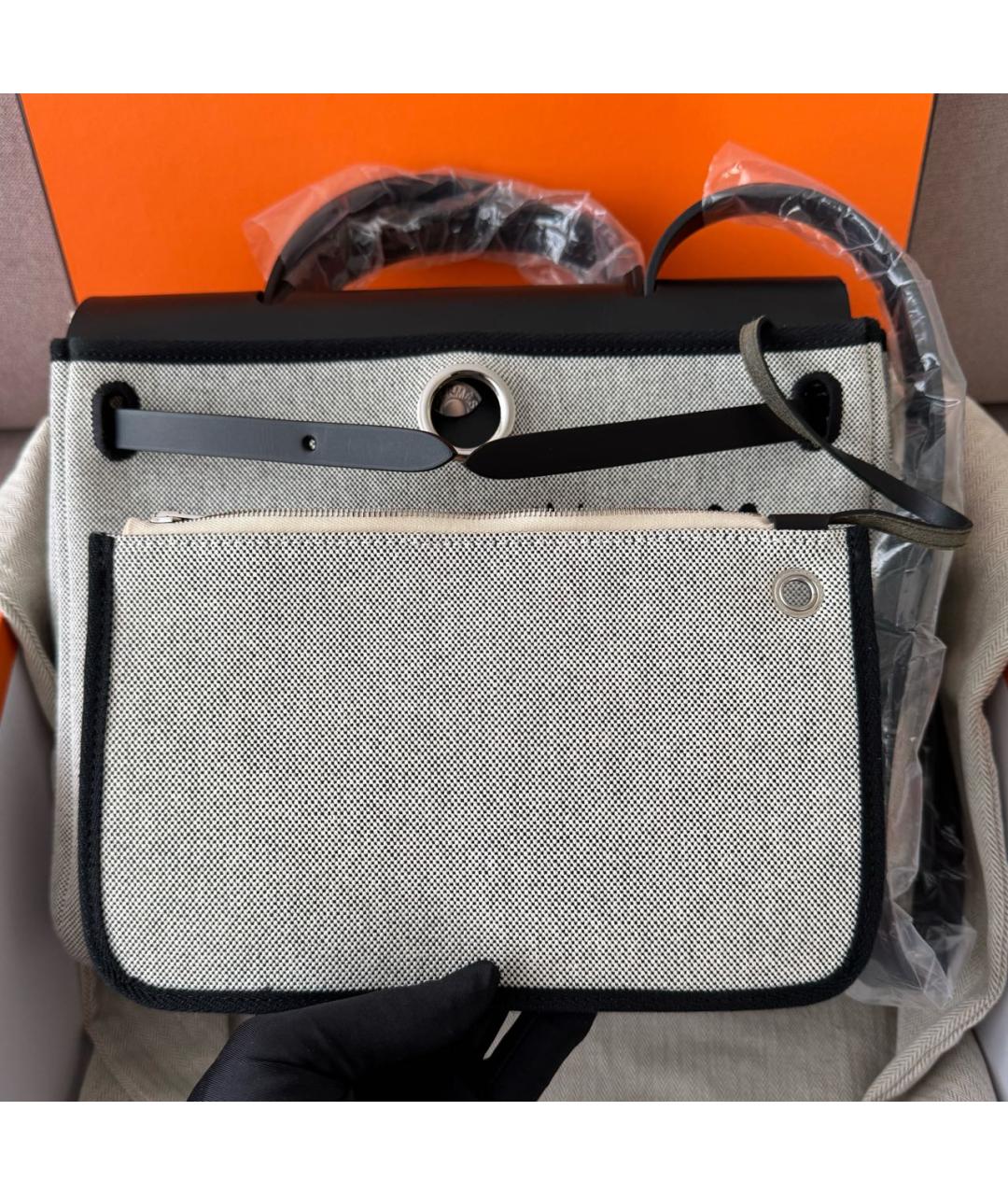 HERMES Серая кожаная сумка через плечо, фото 5