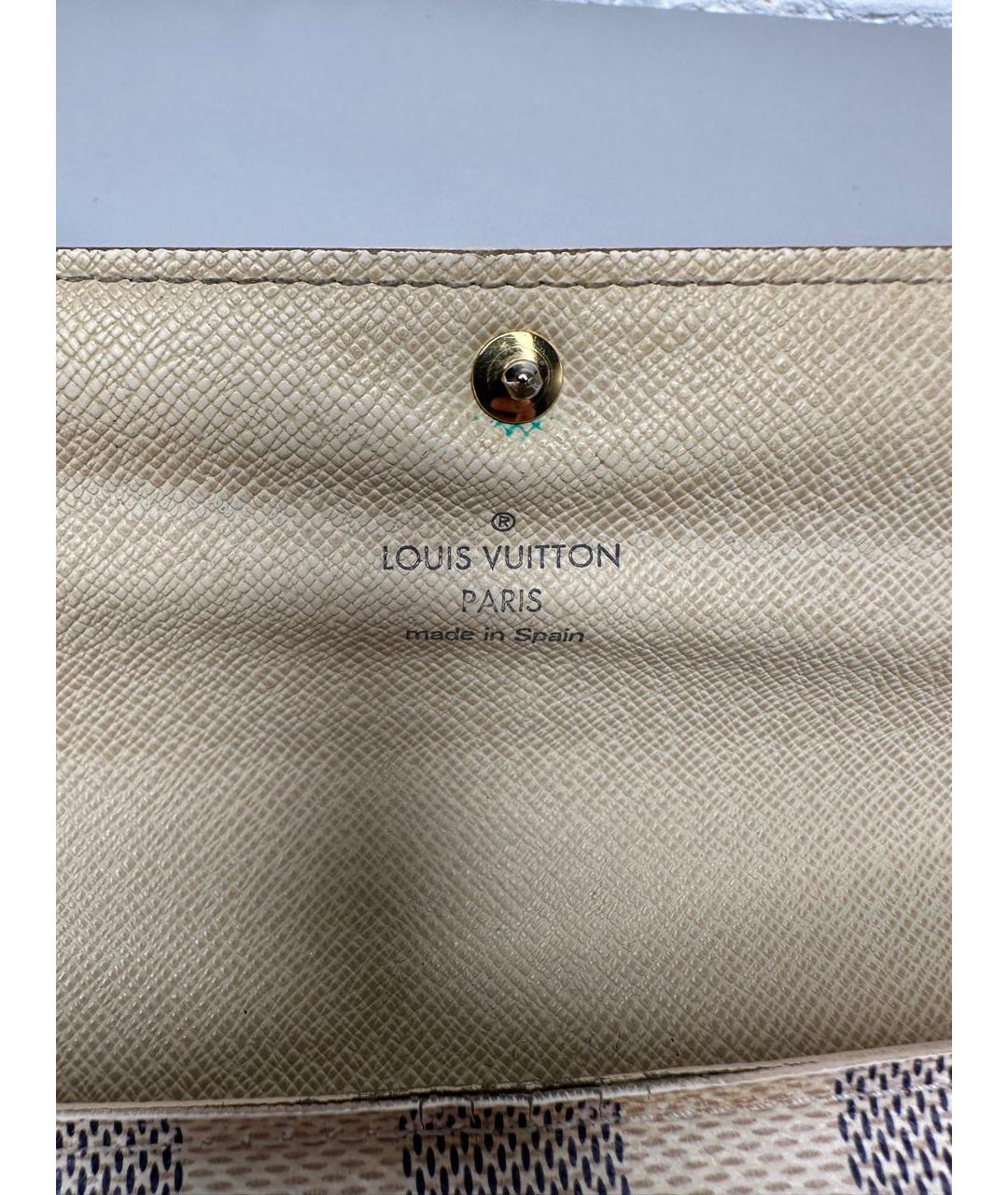 LOUIS VUITTON Бежевый кожаный кошелек, фото 4