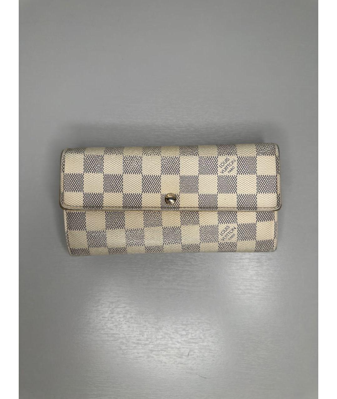 LOUIS VUITTON Бежевый кожаный кошелек, фото 6