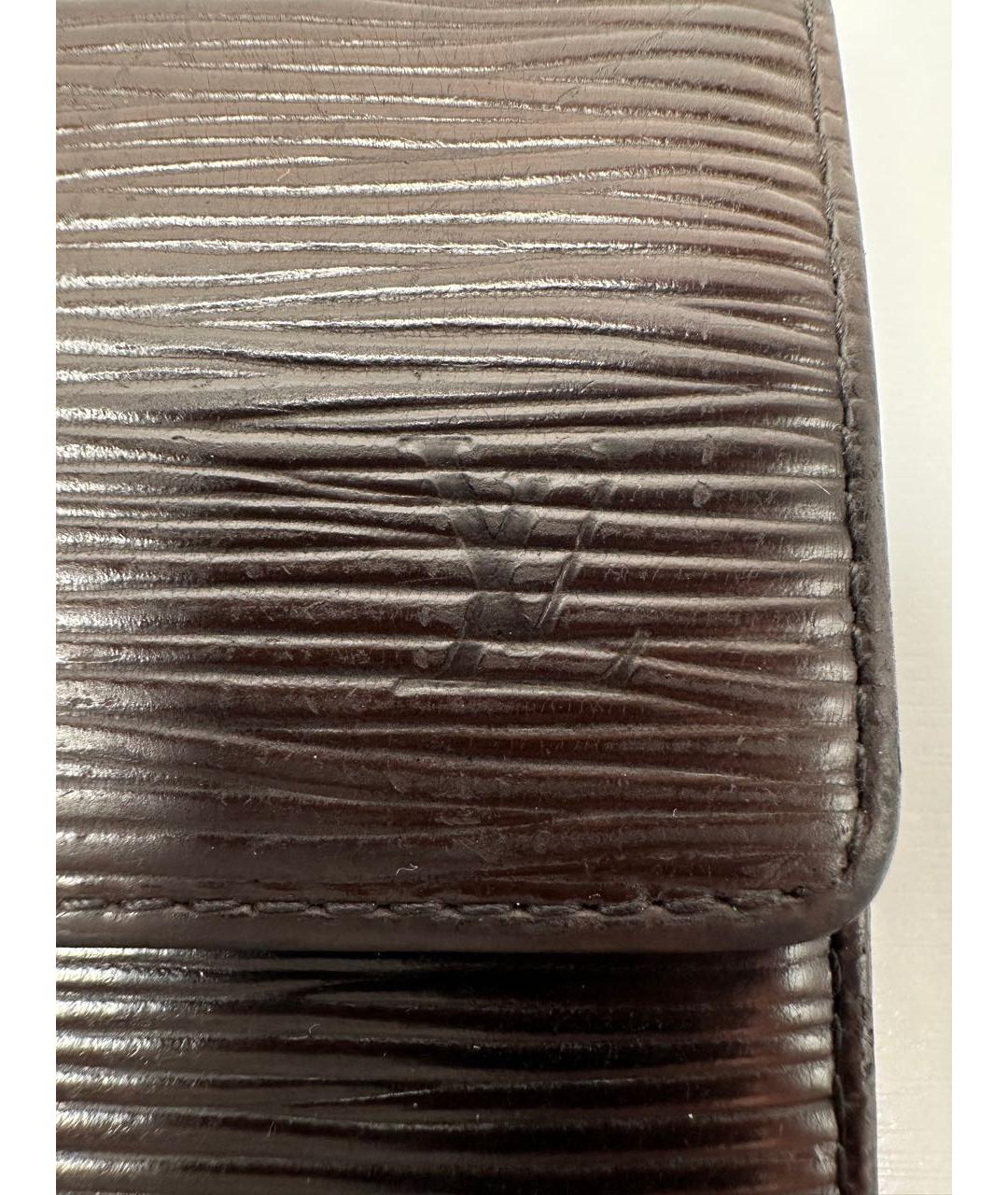 LOUIS VUITTON Коричневый кожаный кошелек, фото 3