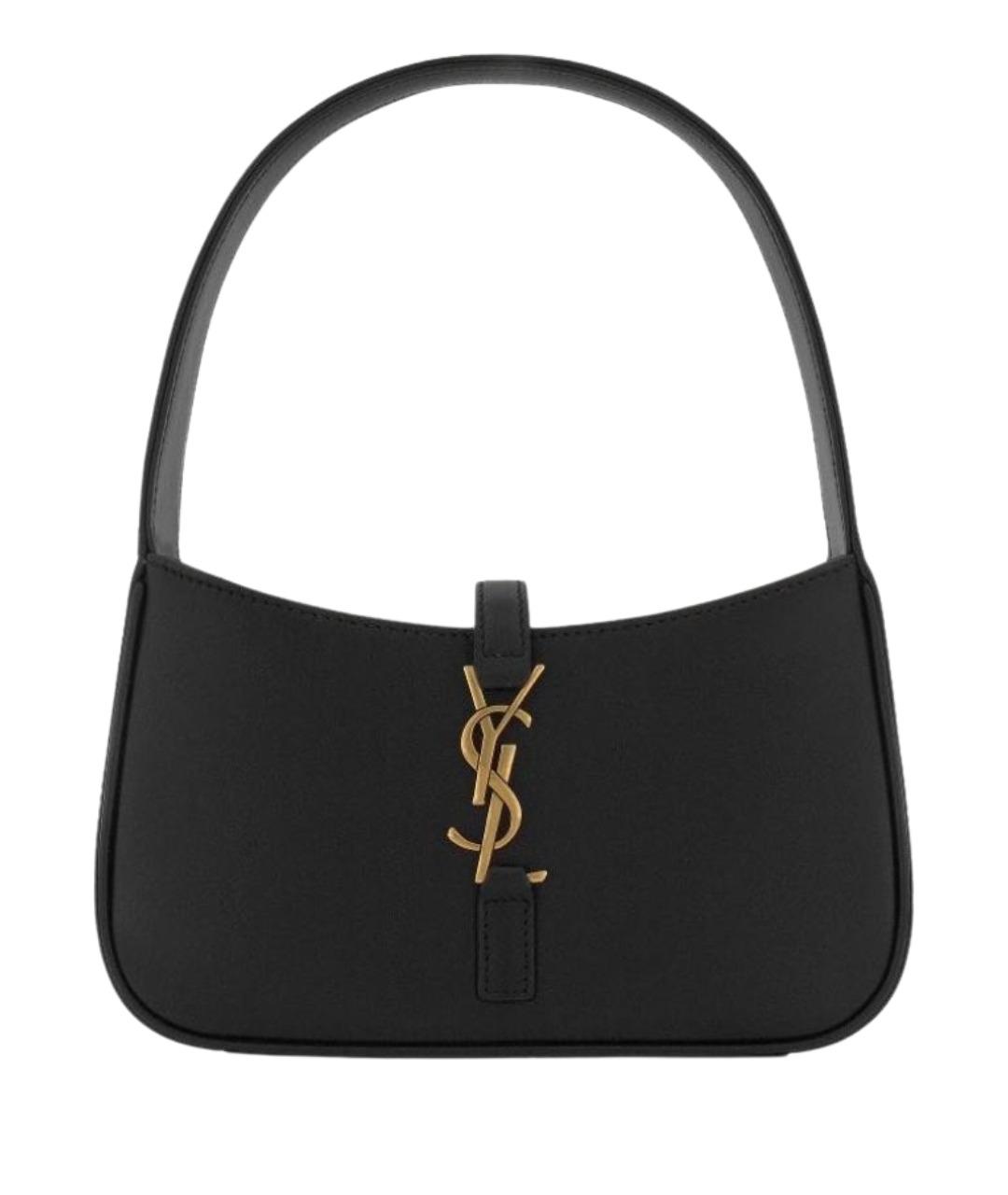 SAINT LAURENT Черная кожаная сумка с короткими ручками, фото 1