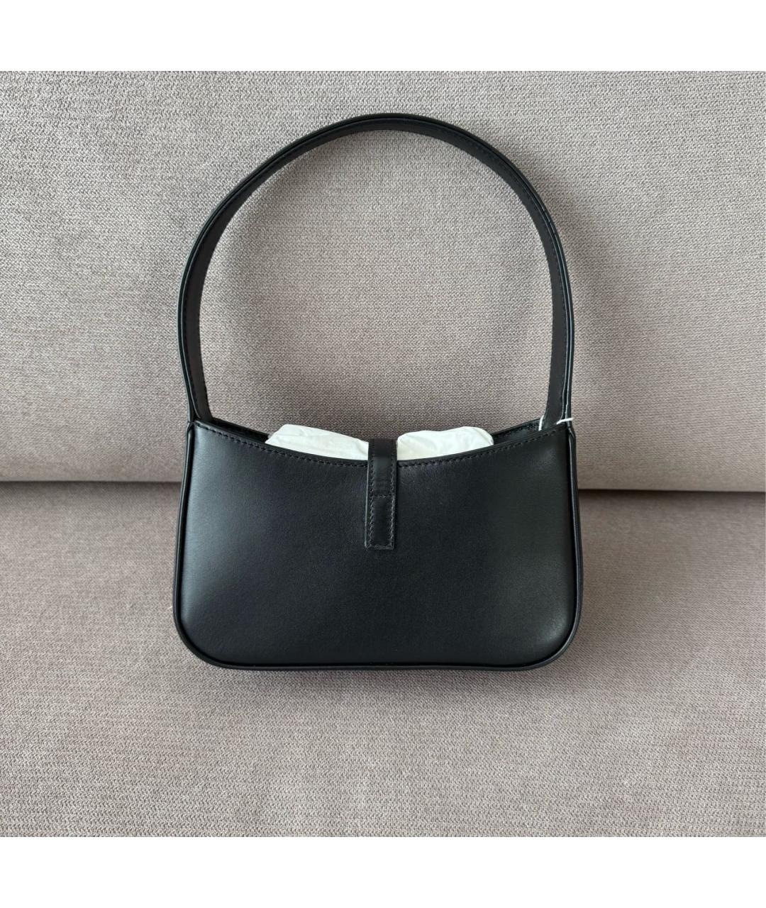 SAINT LAURENT Черная кожаная сумка с короткими ручками, фото 3