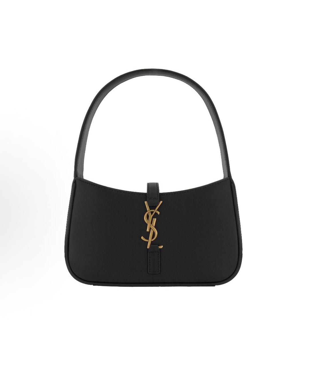 SAINT LAURENT Черная кожаная сумка с короткими ручками, фото 9