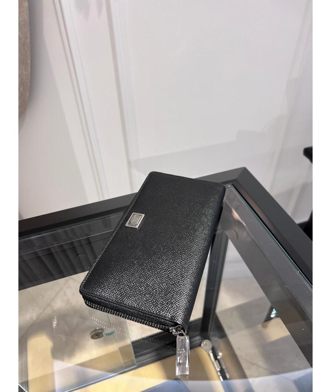 DOLCE&GABBANA Черный кожаный кошелек, фото 4