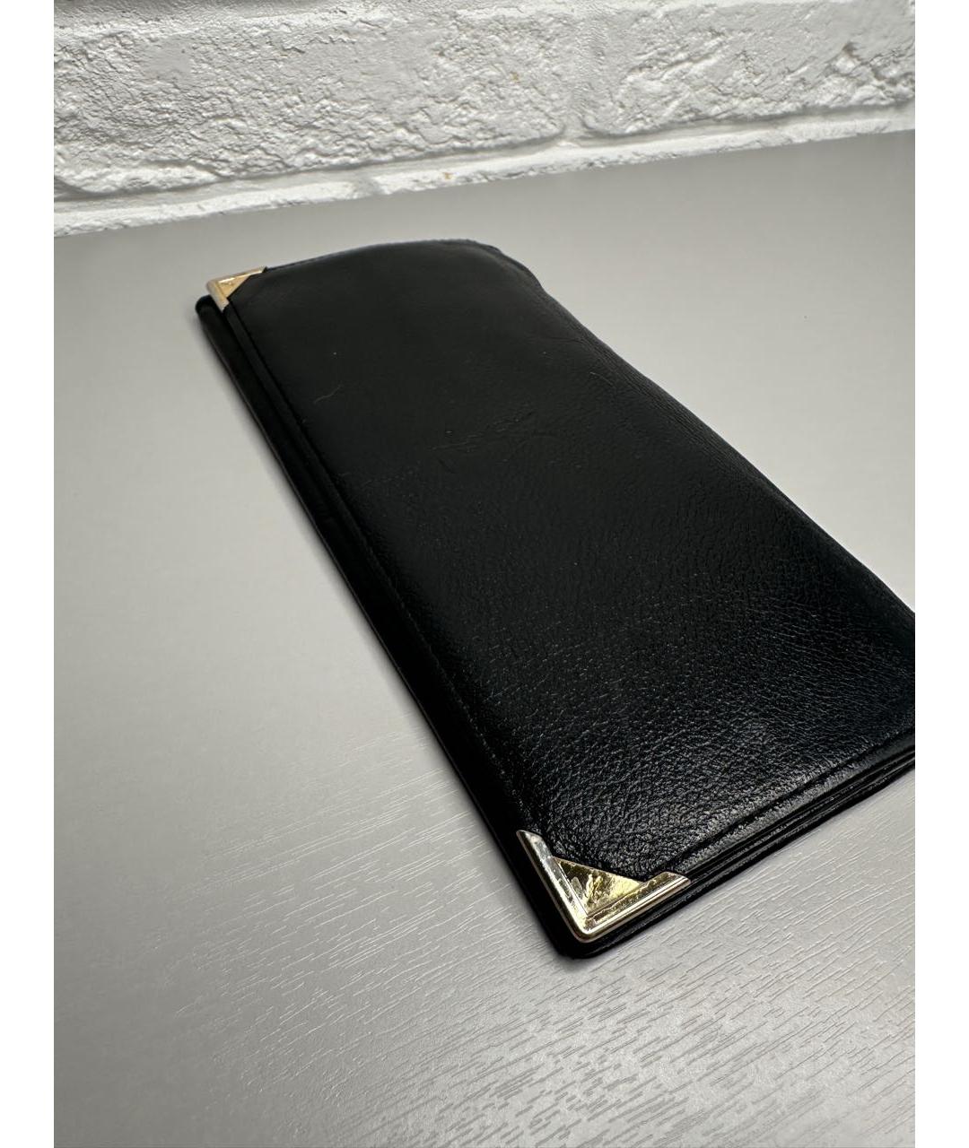 SAINT LAURENT Черный кожаный кошелек, фото 5