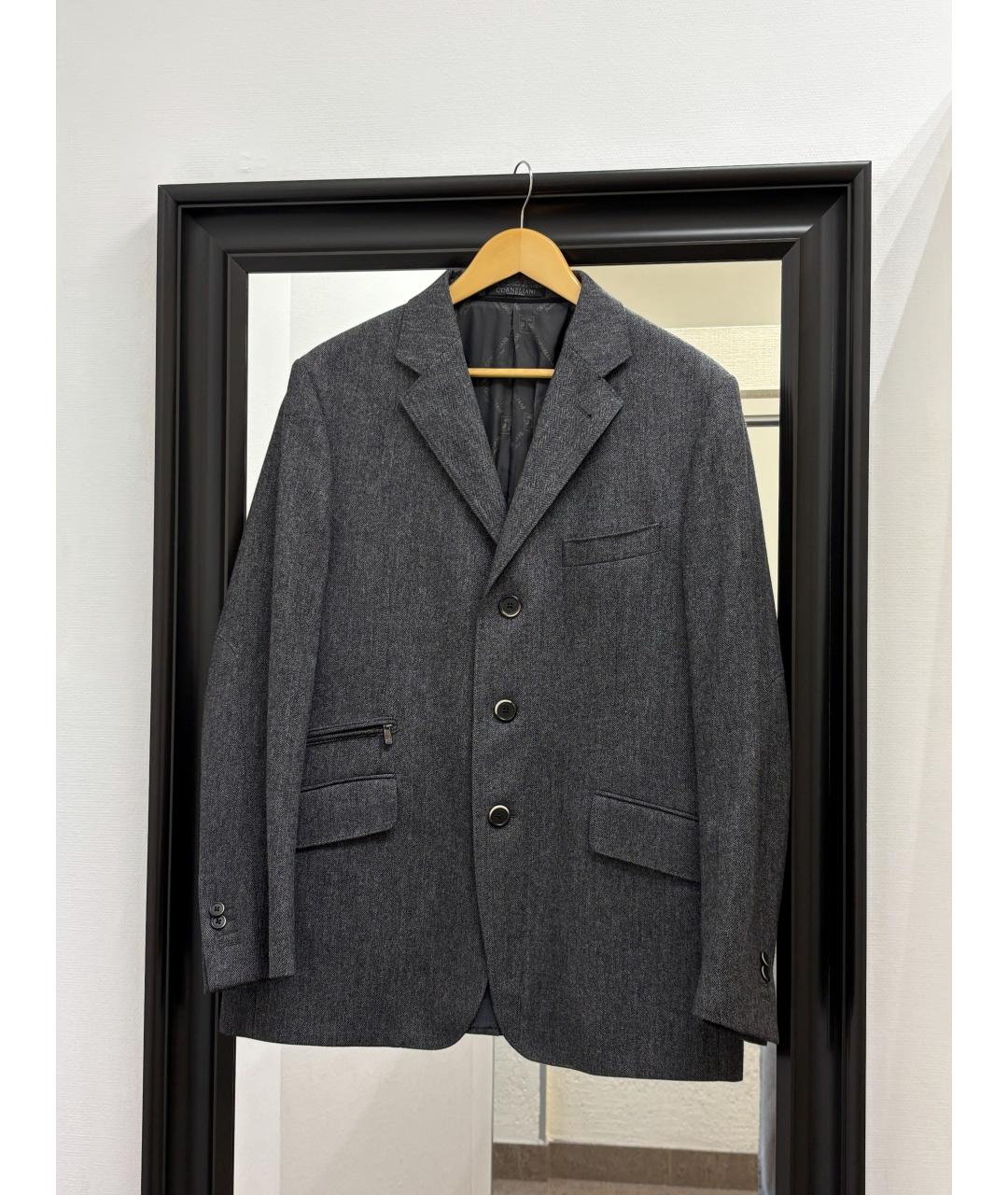 CORNELIANI Серый шерстяной пиджак, фото 8