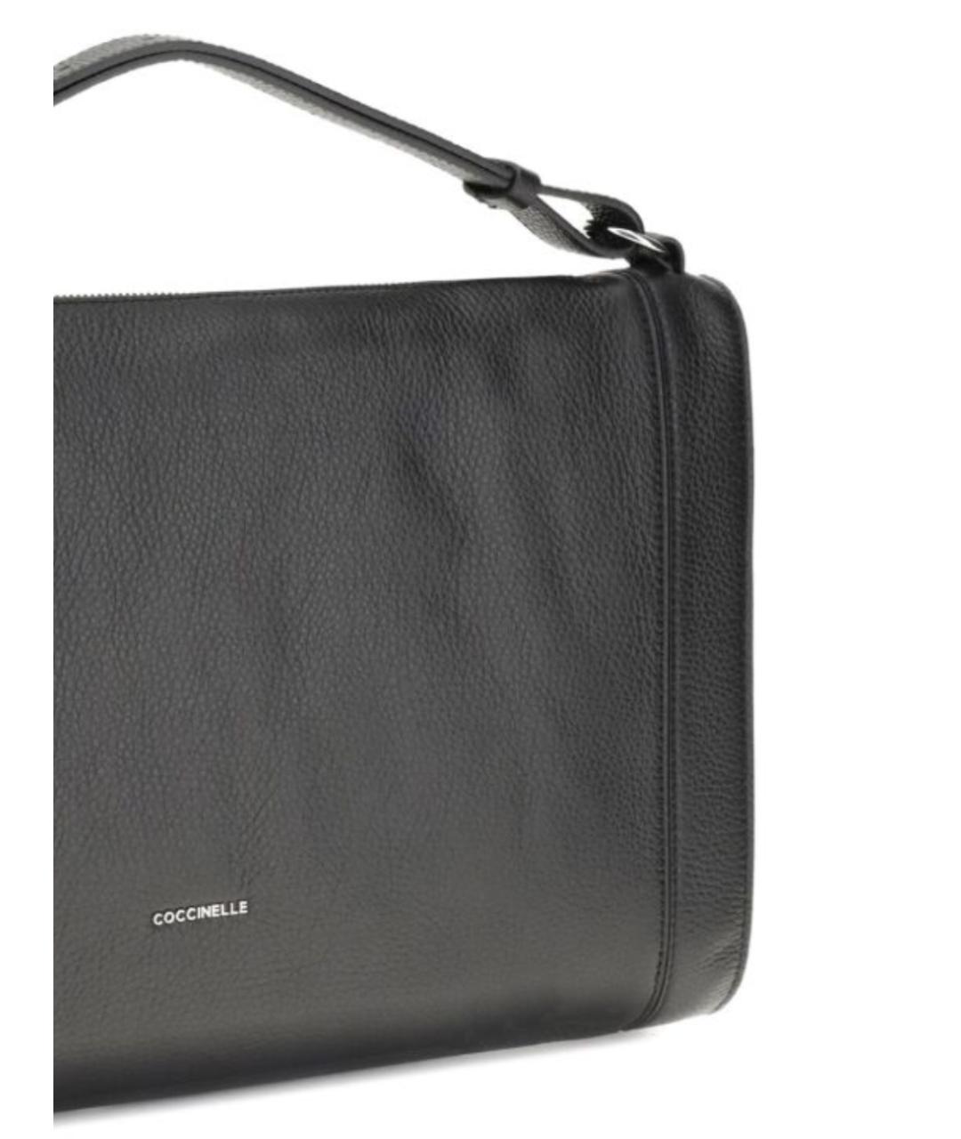 COCCINELLE Черная кожаная сумка с короткими ручками, фото 4