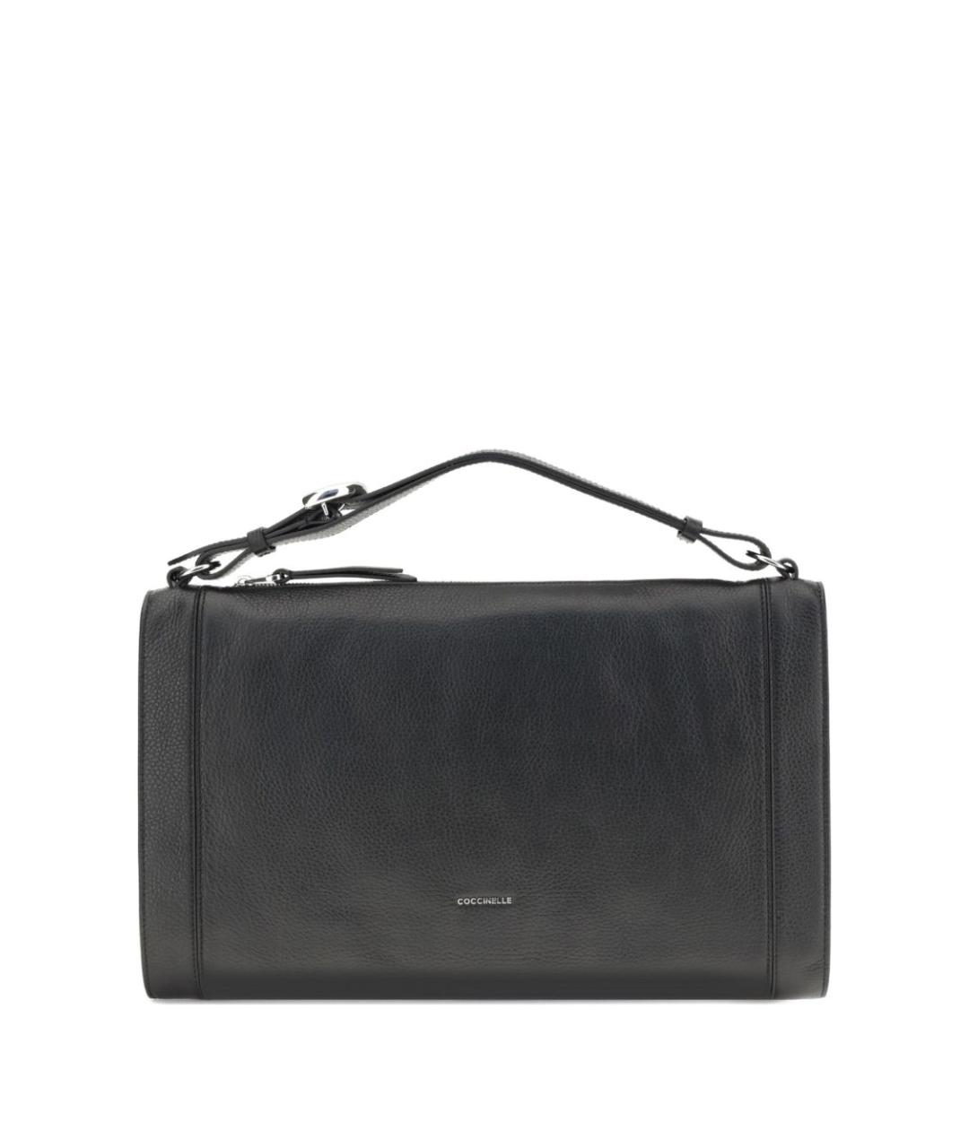 COCCINELLE Черная кожаная сумка с короткими ручками, фото 1