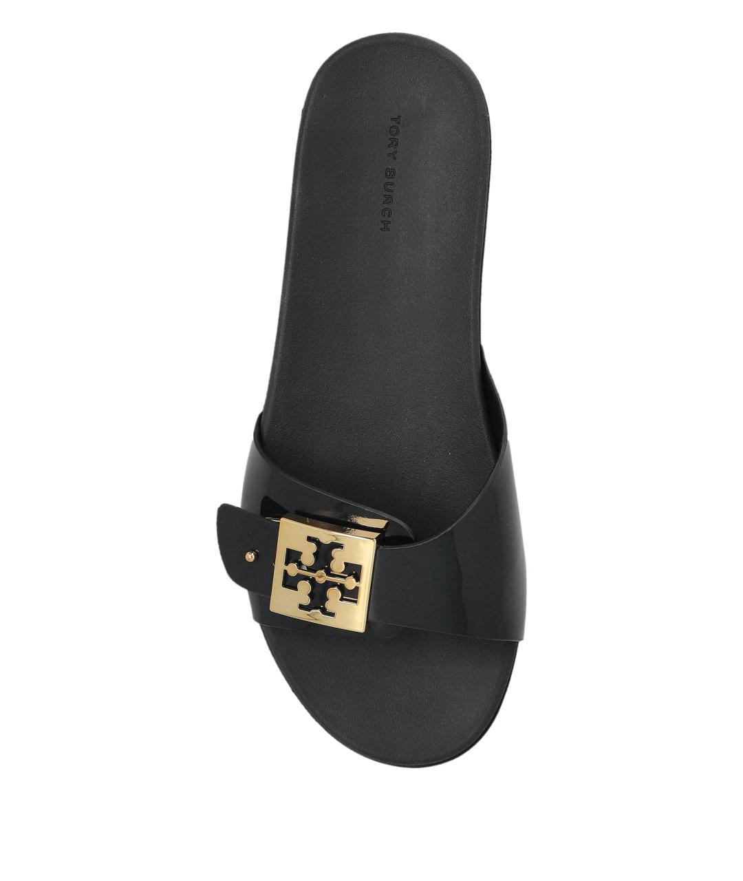 TORY BURCH Черные резиновые шлепанцы, фото 4