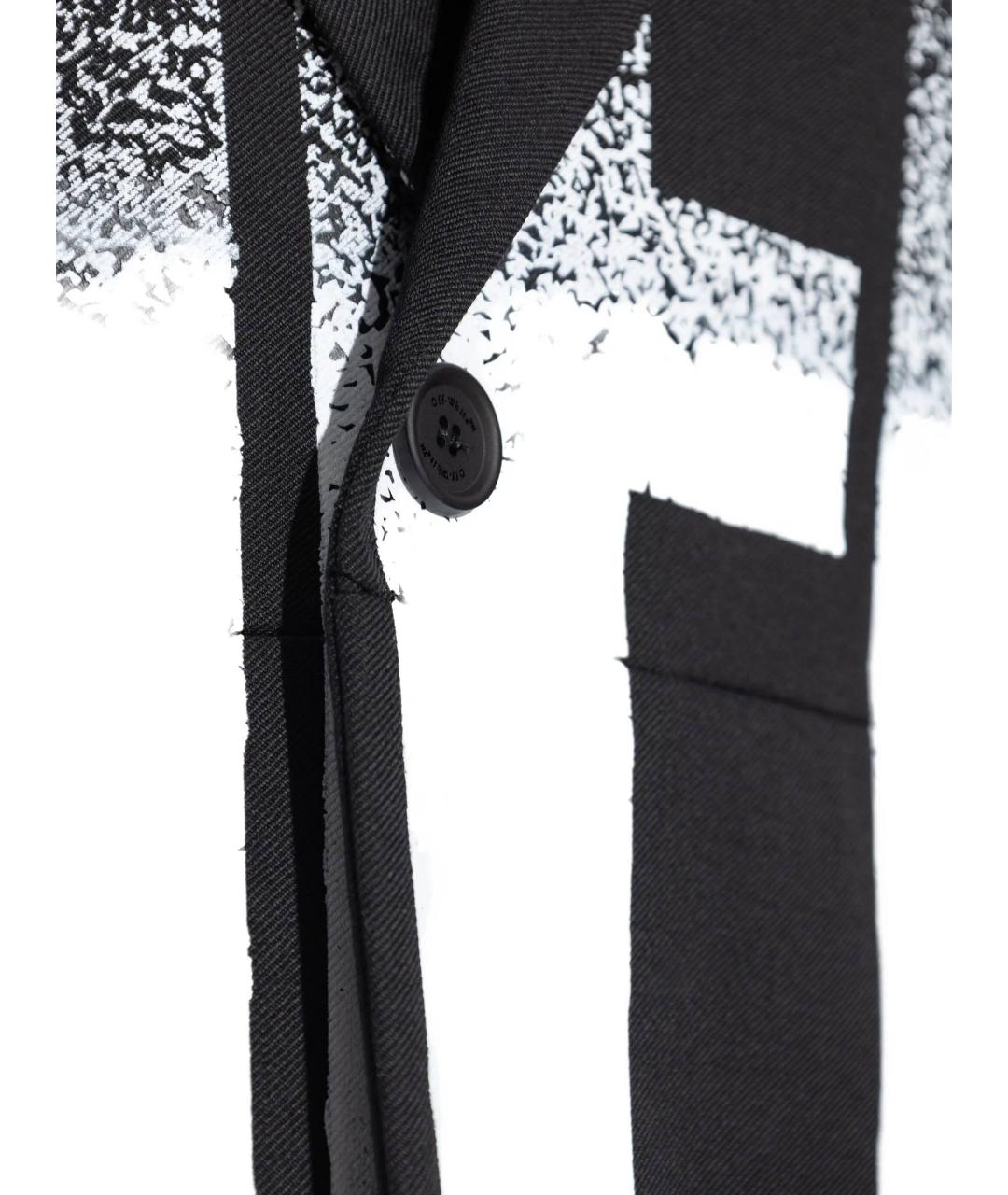 OFF-WHITE Черный шерстяной пиджак, фото 2