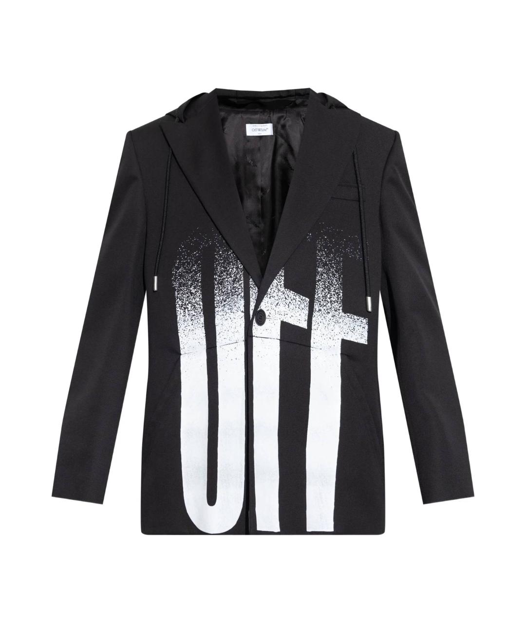 OFF-WHITE Черный шерстяной пиджак, фото 1