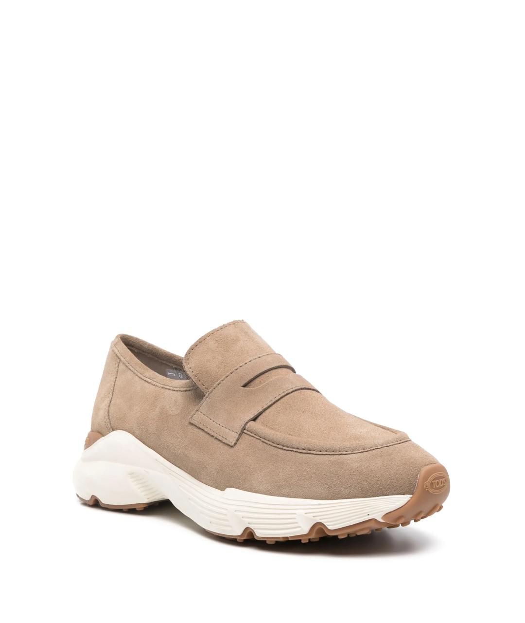 TOD'S Бежевые замшевые кроссовки, фото 2