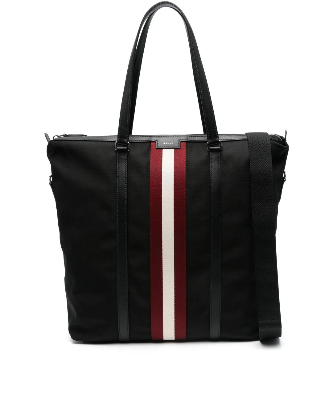 BALLY Черная тканевая сумка тоут, фото 1