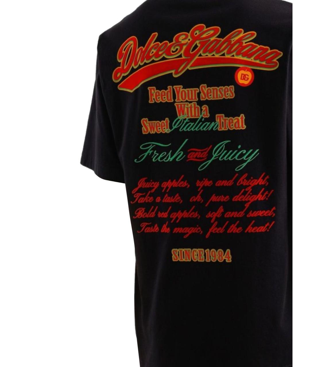 DOLCE&GABBANA Черная хлопковая футболка, фото 3