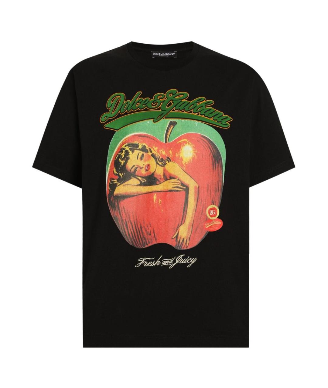 DOLCE&GABBANA Черная хлопковая футболка, фото 1