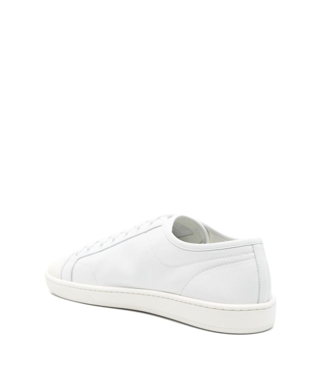 SAINT LAURENT Белые кожаные низкие кроссовки / кеды, фото 3