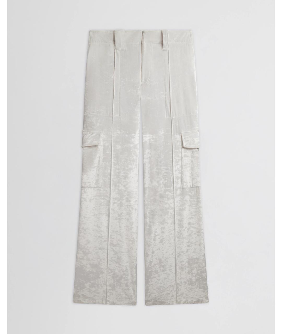 PHOEBE PHILO Белые полиэстеровые прямые брюки, фото 3