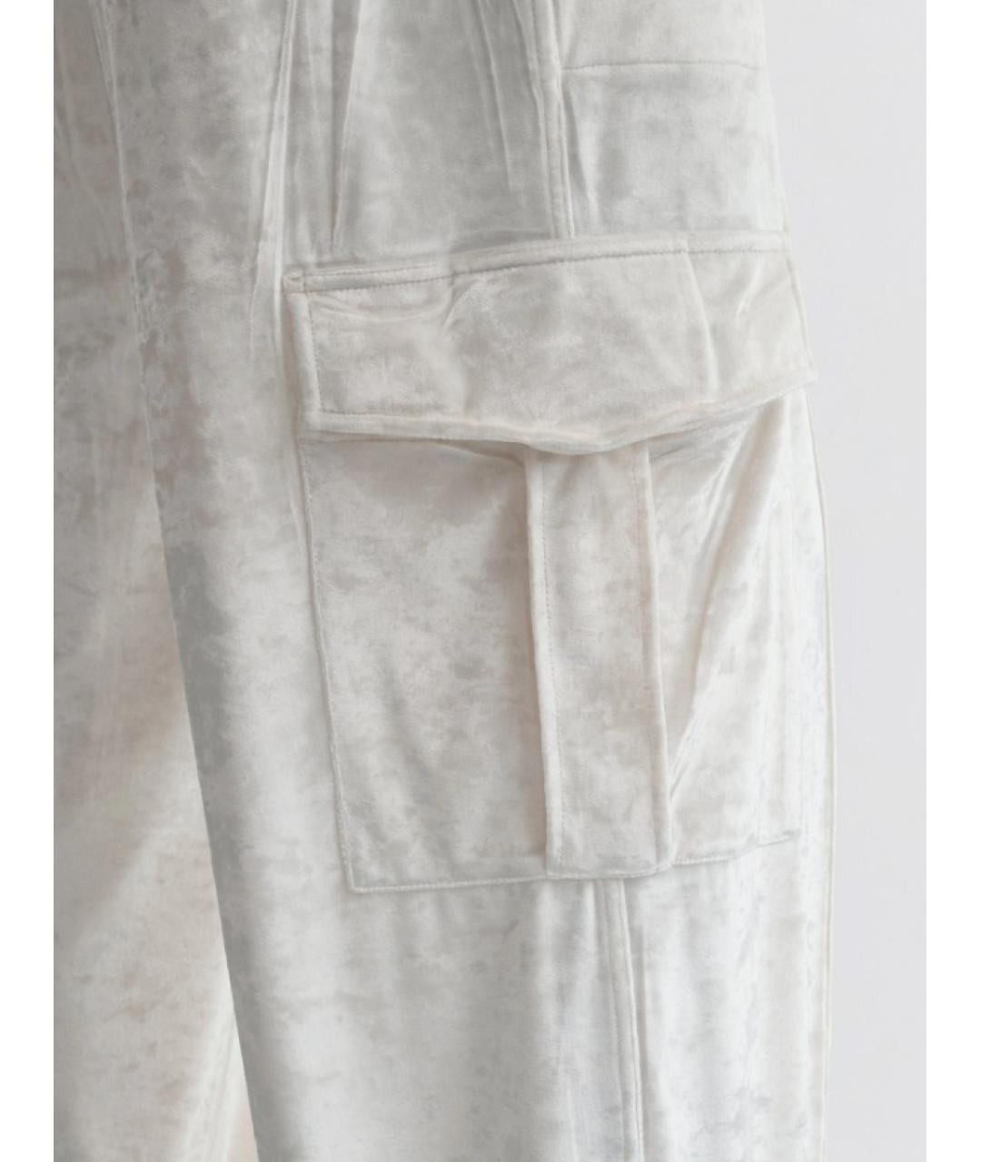 PHOEBE PHILO Белые полиэстеровые прямые брюки, фото 2