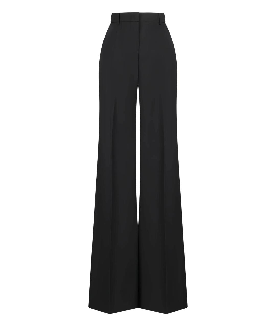 SPORTMAX Черные шерстяные прямые брюки, фото 1