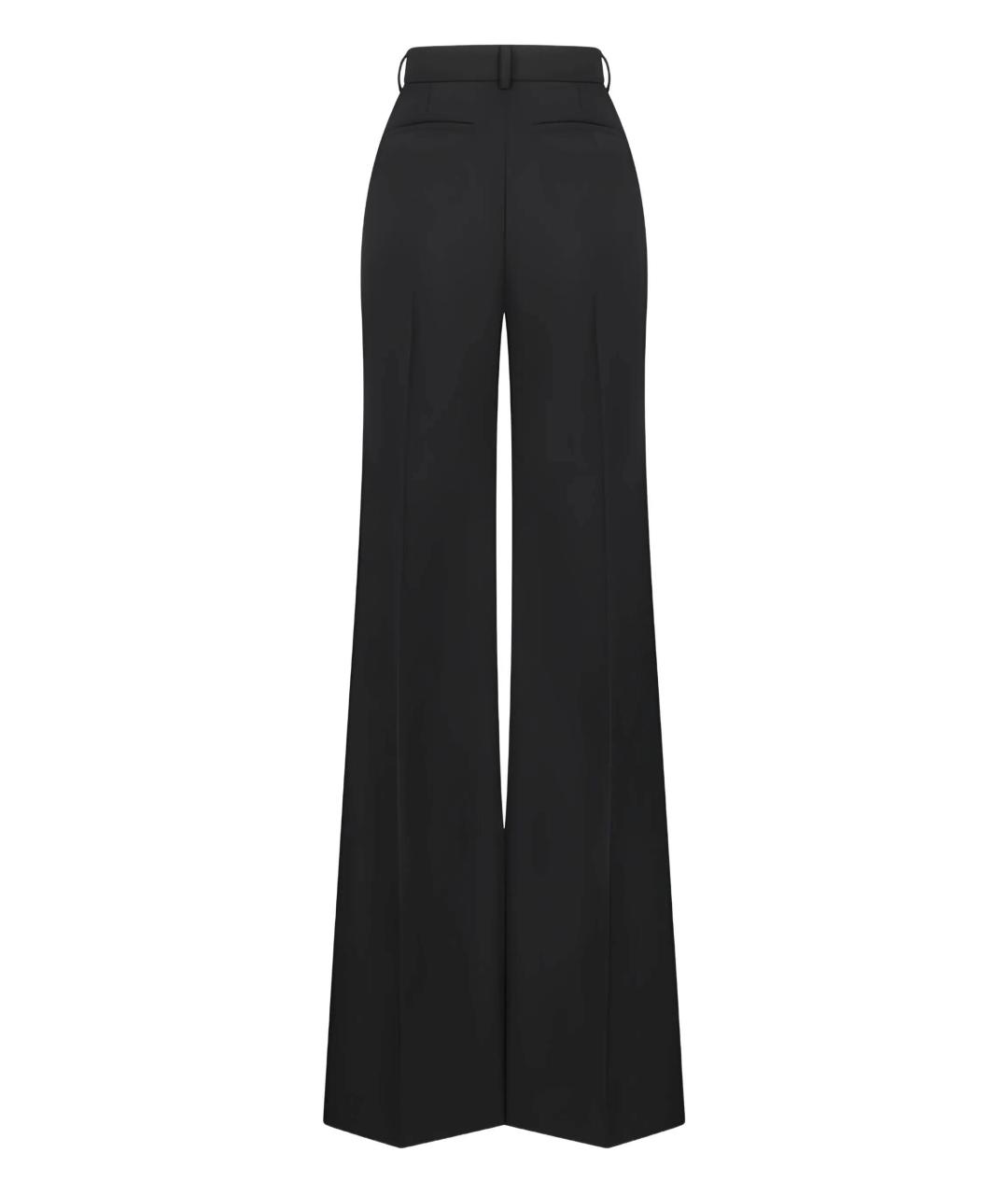 SPORTMAX Черные шерстяные прямые брюки, фото 3