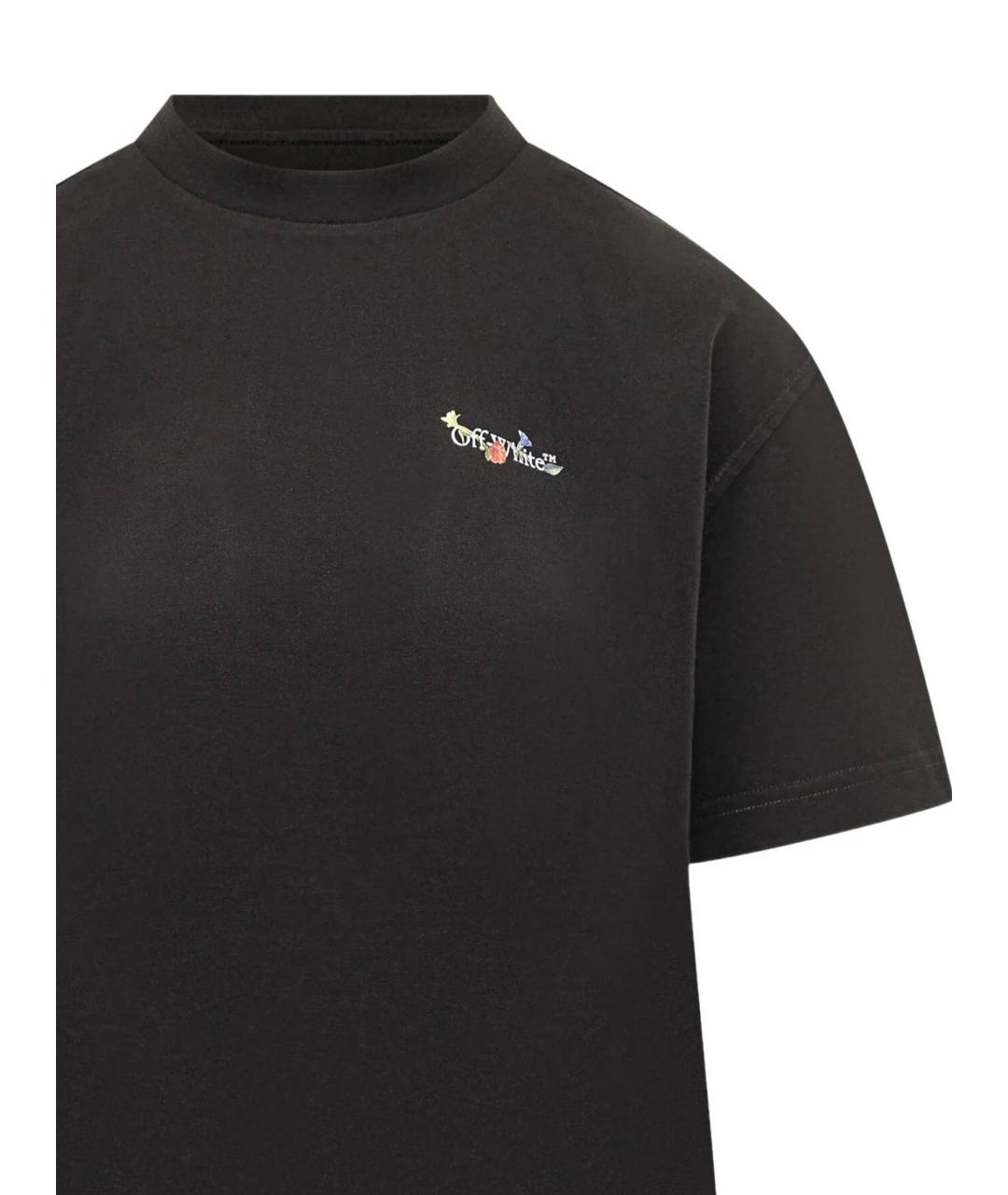 OFF-WHITE Черная хлопковая футболка, фото 2
