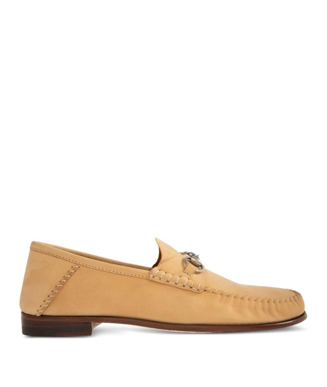 GUCCI Бежевые замшевые лоферы, фото 1