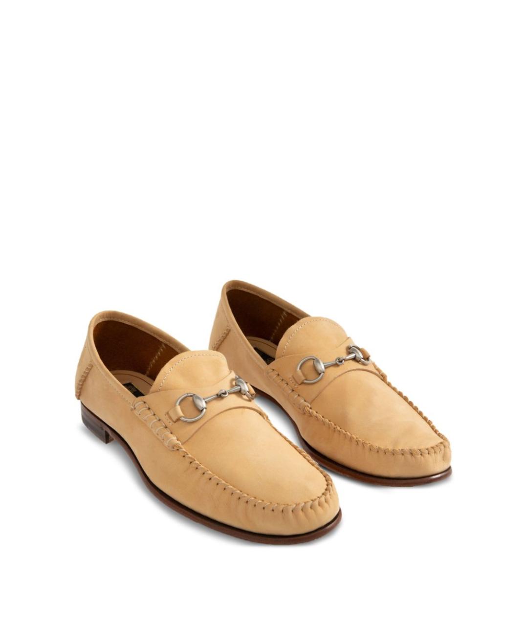 GUCCI Бежевые замшевые лоферы, фото 2