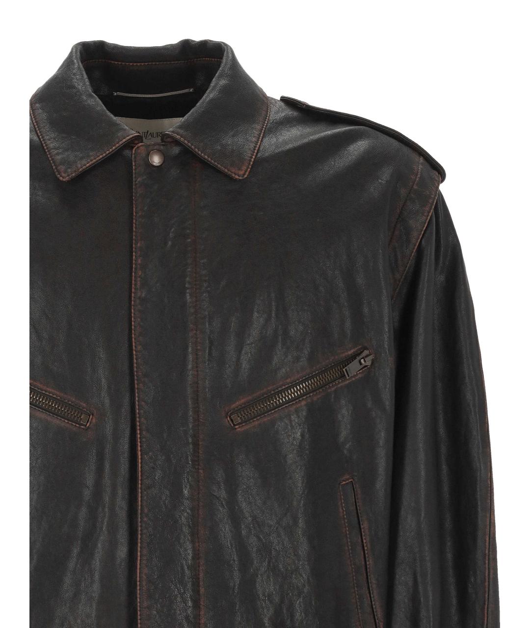 SAINT LAURENT Мульти кожаная куртка, фото 2
