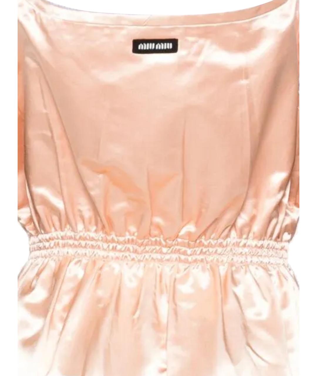 MIU MIU Розовое шелковое коктейльное платье, фото 3