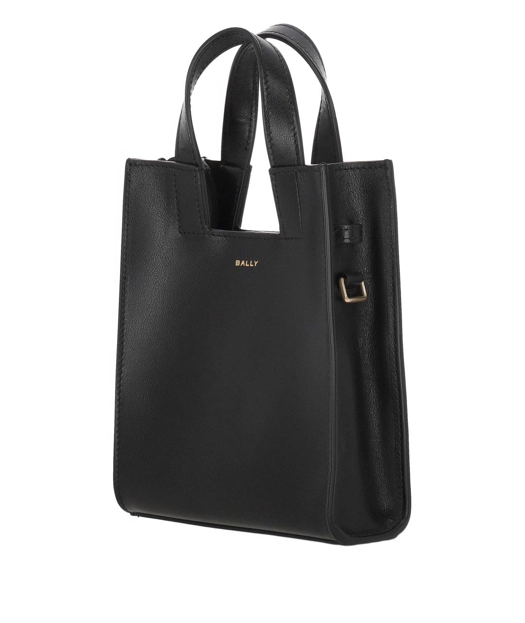 BALLY Черная кожаная сумка тоут, фото 2